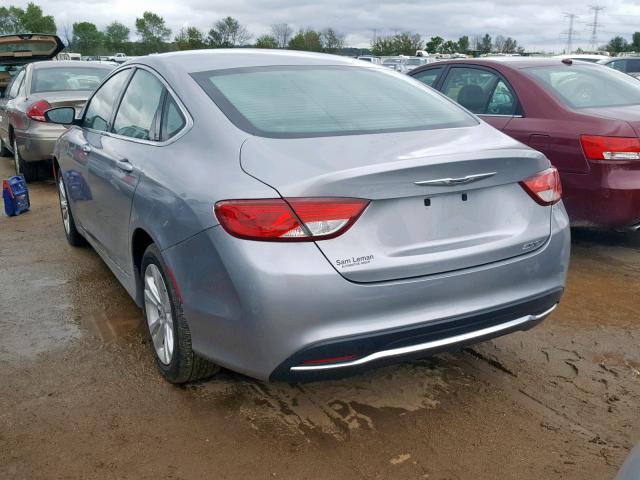 1C3CCCAB8FN700130 - 2015 CHRYSLER 200 LIMITE SILVER photo 3