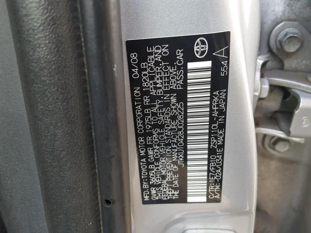 JTKKU10428J028225 - 2008 TOYOTA SCION XD SILVER photo 10