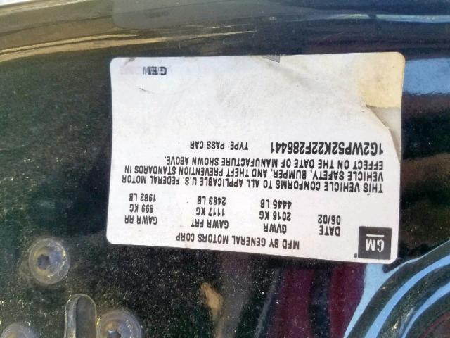 1G2WP52K22F286441 - 2002 PONTIAC GRAND PRIX Սև լուսանկար 10