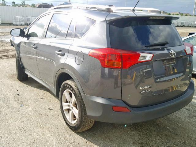 JTMWFREV7DD018379 - 2013 TOYOTA RAV4 XLE GRAY photo 3