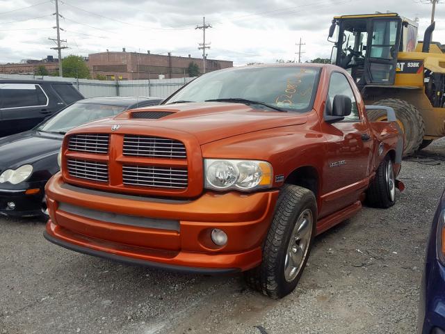 1D7HA16D05J586707 - 2005 DODGE RAM 1500 S ORANGE photo 2