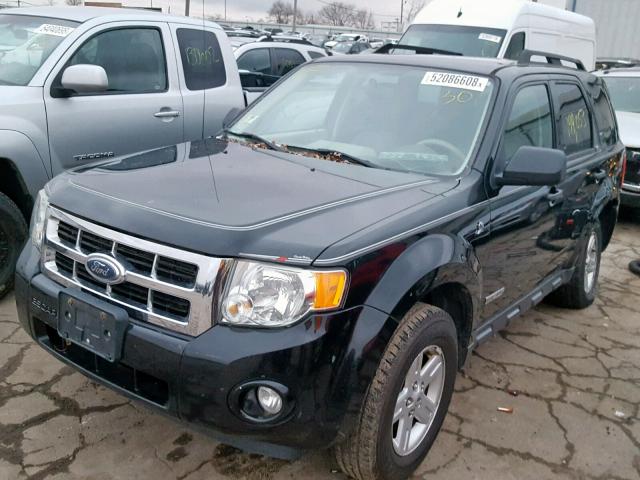 1FMCU49H98KA94716 - 2008 FORD ESCAPE HEV BLACK photo 2