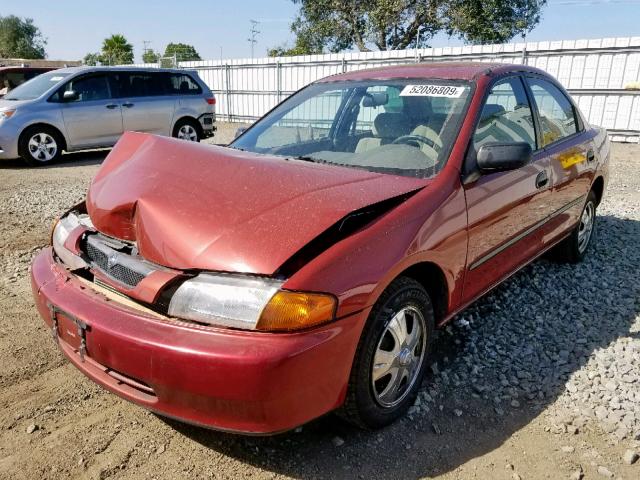 JM1BC1416V0156074 - 1997 MAZDA PROTEGE DX BURGUNDY photo 2