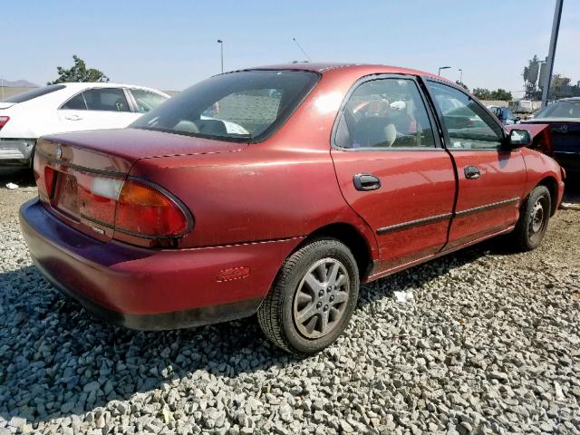 JM1BC1416V0156074 - 1997 MAZDA PROTEGE DX BURGUNDY photo 4