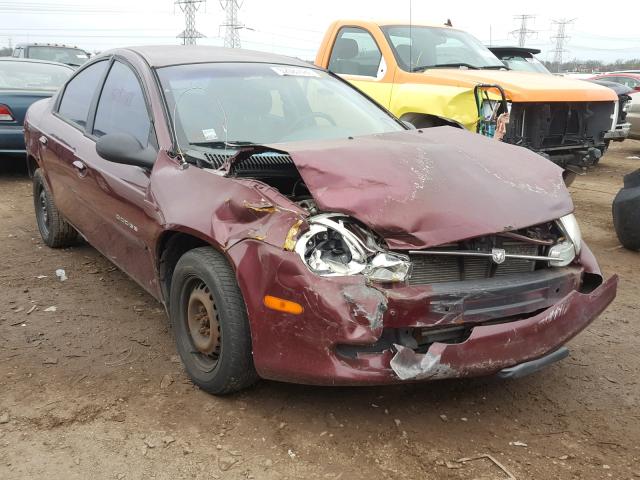 1B3ES46C91D289982 - 2001 DODGE NEON SE MAROON photo 1