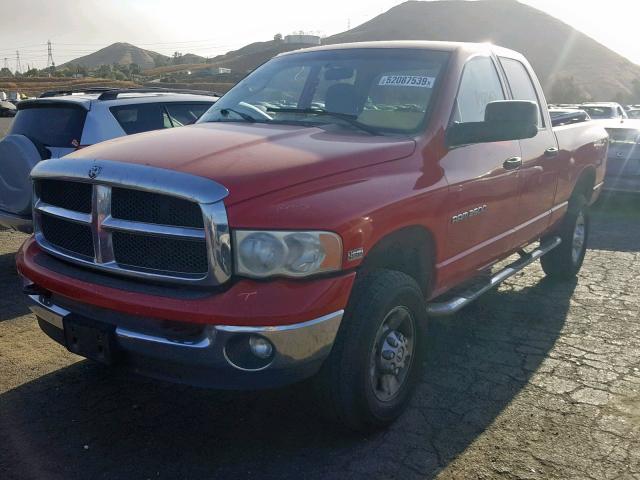 3D7KU28D03G780586 - 2003 DODGE RAM 2500 S RED photo 2