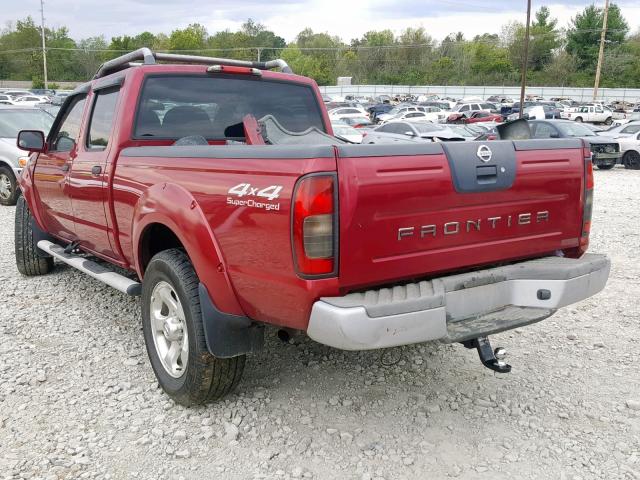 1N6MD29Y33C417896 - 2003 NISSAN FRONTIER C BURGUNDY photo 3