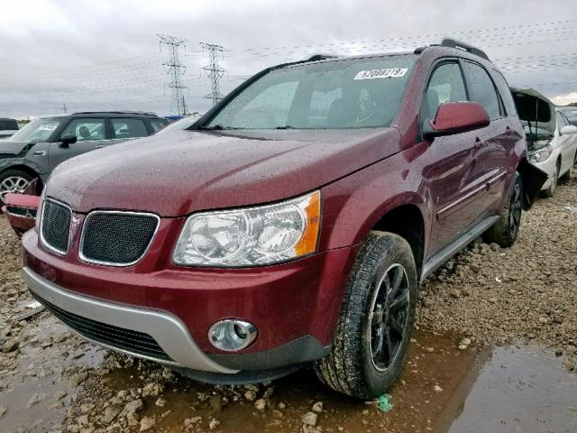 2CKDL33FX86281407 - 2008 PONTIAC TORRENT MAROON photo 2