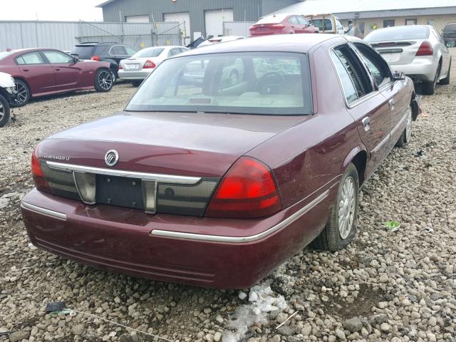 2MEFM75V36X637548 - 2006 MERCURY GRAND MARQ BURGUNDY photo 4