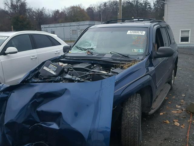 1GNDT13SX22213564 - 2002 CHEVROLET TRAILBLAZE BLUE photo 2