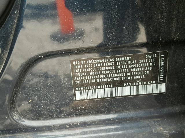 WVWDB7AJ6DW139287 - 2013 VOLKSWAGEN GOLF 蓝色 照片 10