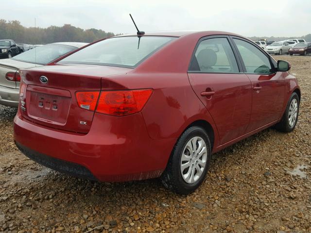 KNAFU4A26C5506619 - 2012 KIA FORTE EX RED photo 4