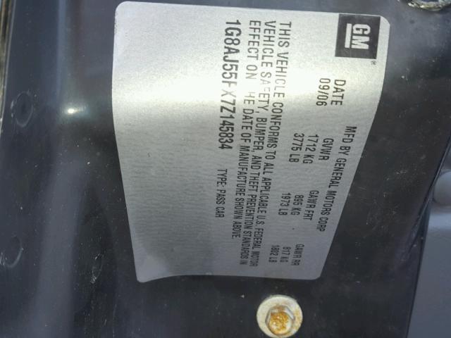 1G8AJ55FX7Z145834 - 2007 SATURN ION LEVEL SILVER photo 10