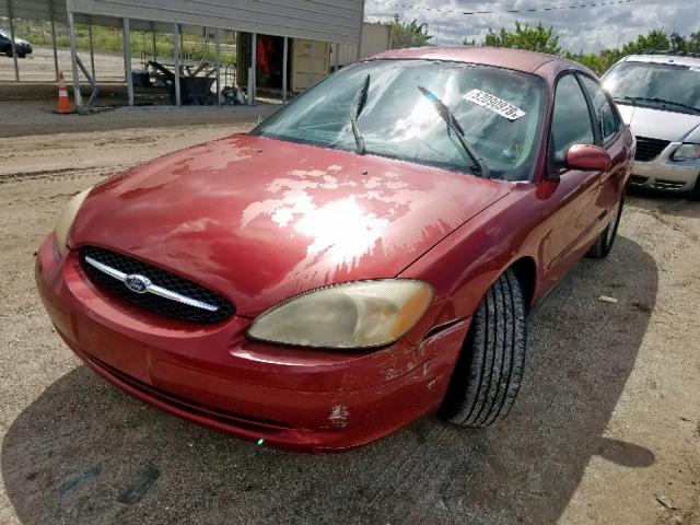 1FAFP55U7YA271695 - 2000 FORD TAURUS SES MAROON photo 2