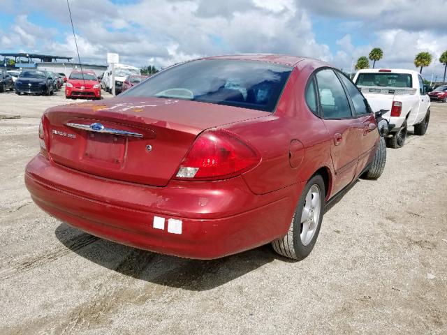 1FAFP55U7YA271695 - 2000 FORD TAURUS SES MAROON photo 4