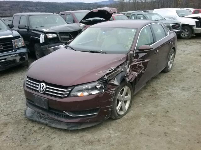 1VWBP7A32CC082318 - 2012 VOLKSWAGEN PASSAT SE MAROON photo 2