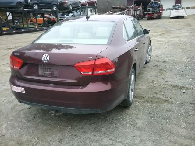 1VWBP7A32CC082318 - 2012 VOLKSWAGEN PASSAT SE MAROON photo 4