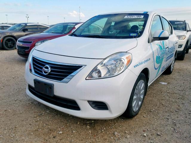 3N1CN7AP1EK464520 - 2014 NISSAN VERSA S WHITE photo 2