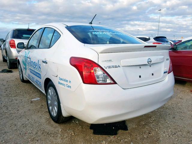 3N1CN7AP1EK464520 - 2014 NISSAN VERSA S WHITE photo 3