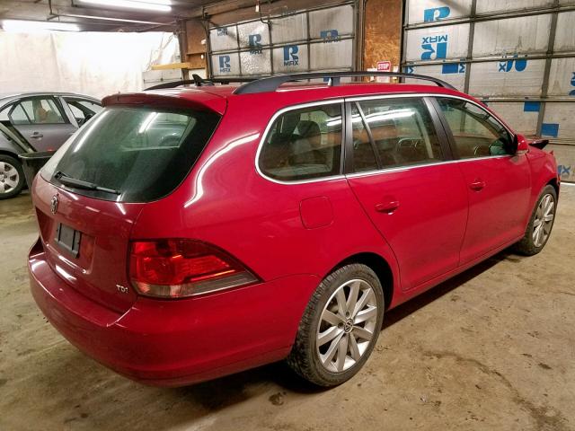 3VWML7AJ8BM607642 - 2011 VOLKSWAGEN JETTA TDI RED photo 4