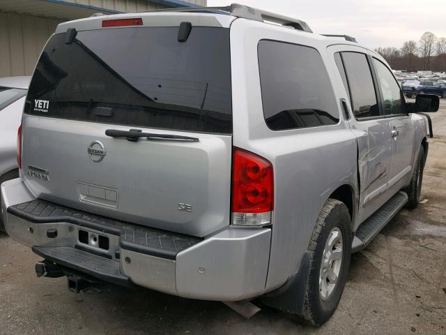 5N1AA08A34N737525 - 2004 NISSAN ARMADA SE SILVER photo 4