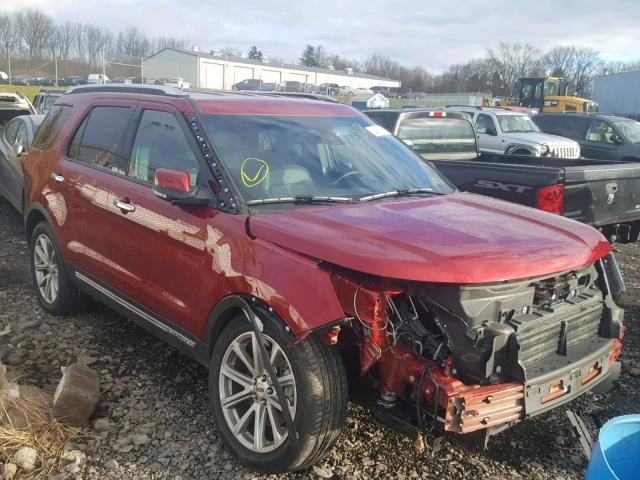 1FM5K8F85HGA06810 - 2017 FORD EXPLORER L RED photo 1