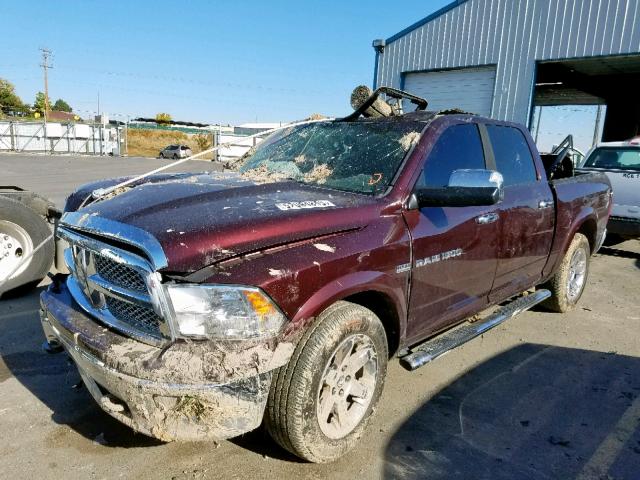 1C6RD7NT7CS147567 - 2012 DODGE RAM 1500 L MAROON photo 2