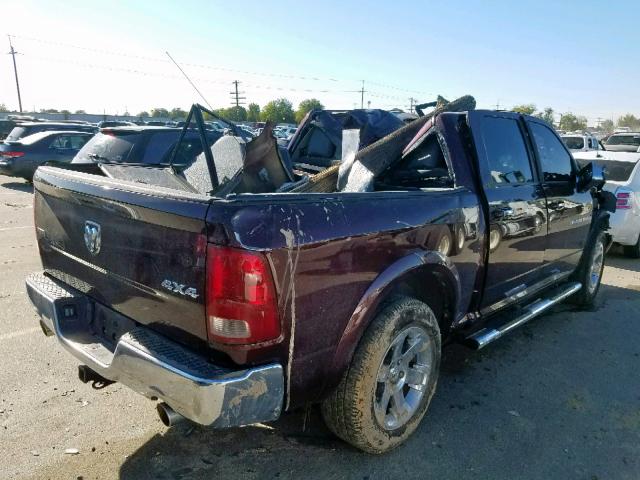 1C6RD7NT7CS147567 - 2012 DODGE RAM 1500 L MAROON photo 4