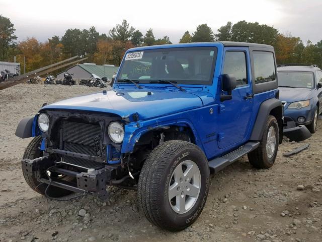 1C4AJWAG2FL597868 - 2015 JEEP WRANGLER S BLUE photo 2