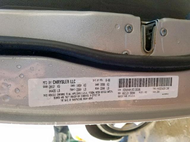 1B3HB48A19D136596 - 2009 DODGE CALIBER SX SILVER photo 10