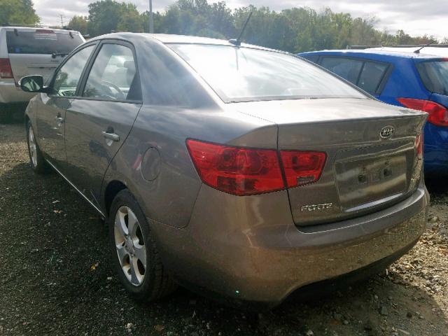 KNAFU4A29A5104607 - 2010 KIA FORTE EX GRAY photo 3