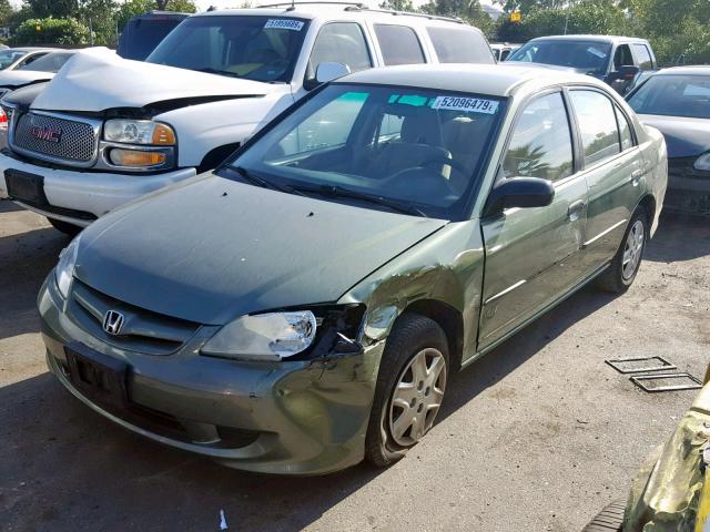 2HGES16394H570850 - 2004 HONDA CIVIC DX V GREEN photo 2