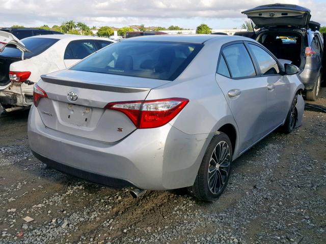 5YFBURHEXGP470084 - 2016 TOYOTA COROLLA L SILVER photo 4