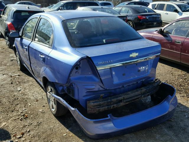 KL1TD56E29B609178 - 2009 CHEVROLET AVEO LS BLUE photo 3