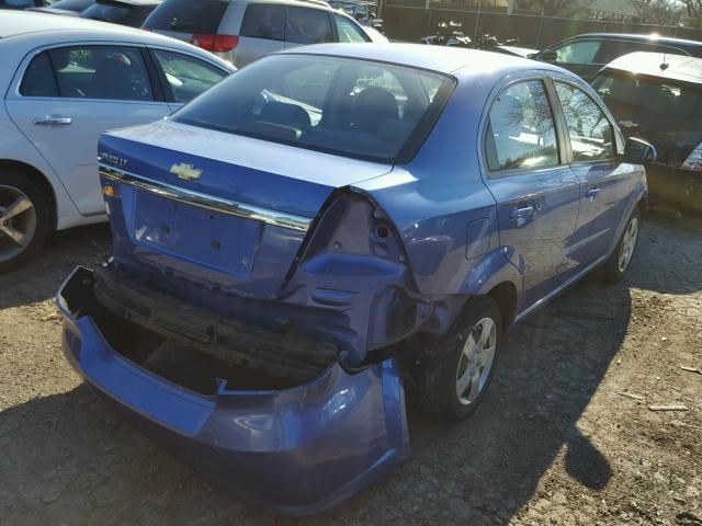 KL1TD56E29B609178 - 2009 CHEVROLET AVEO LS BLUE photo 4