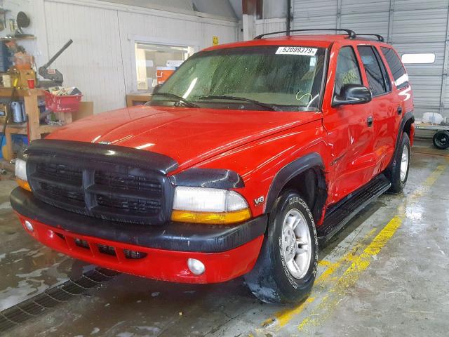 1B4HR28Y4XF701773 - 1999 DODGE DURANGO RED photo 2