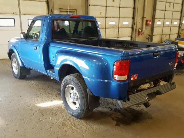 1FTYR11UX1PA61106 - 2001 FORD RANGER BLUE photo 3