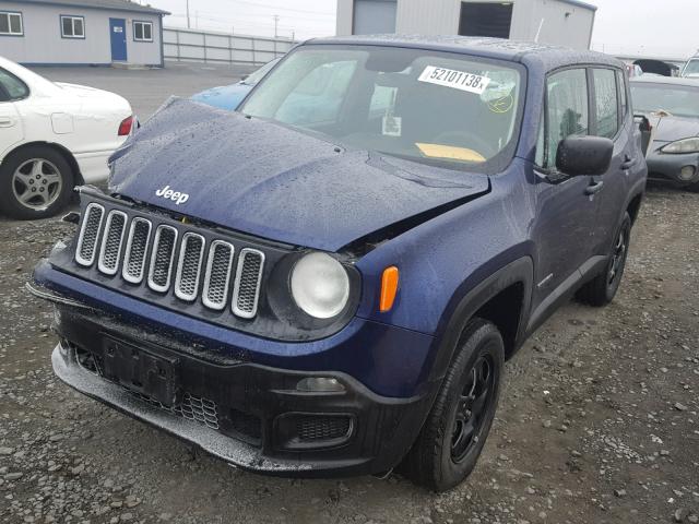 ZACCJBAH4HPG15490 - 2017 JEEP RENEGADE S BLUE photo 2