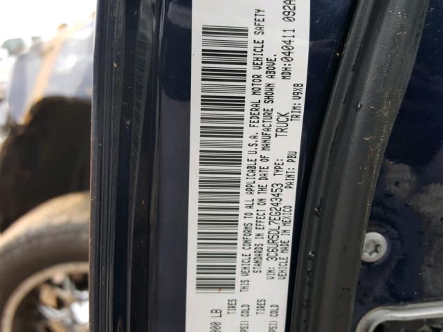 3C6UR5DL7EG243453 - 2014 RAM 2500 SLT BLUE photo 10