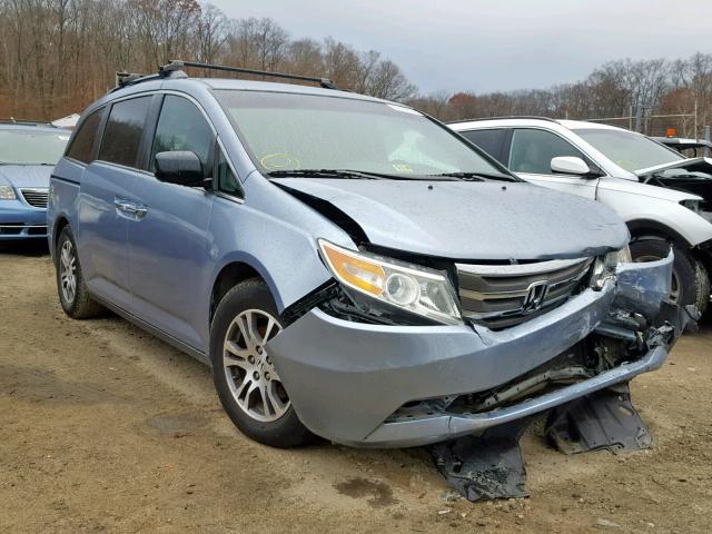 5FNRL5H46BB014797 - 2011 HONDA ODYSSEY EX BLUE photo 1