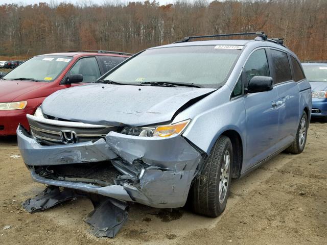 5FNRL5H46BB014797 - 2011 HONDA ODYSSEY EX BLUE photo 2
