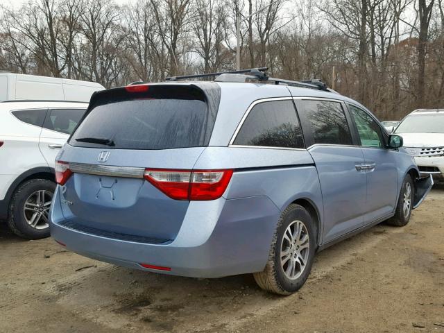5FNRL5H46BB014797 - 2011 HONDA ODYSSEY EX BLUE photo 4