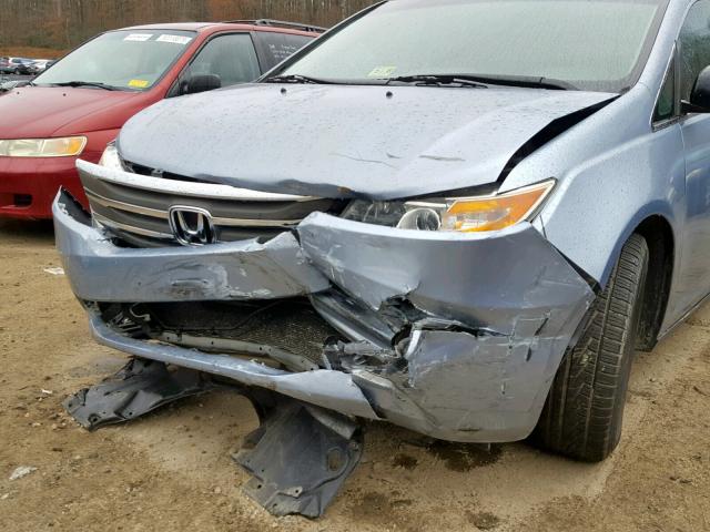 5FNRL5H46BB014797 - 2011 HONDA ODYSSEY EX BLUE photo 9