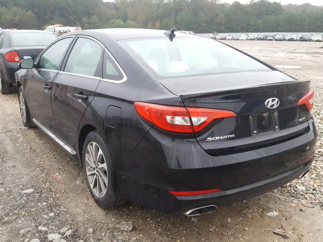 5NPE34AF5FH070449 - 2015 HYUNDAI SONATA SPO BLACK photo 3