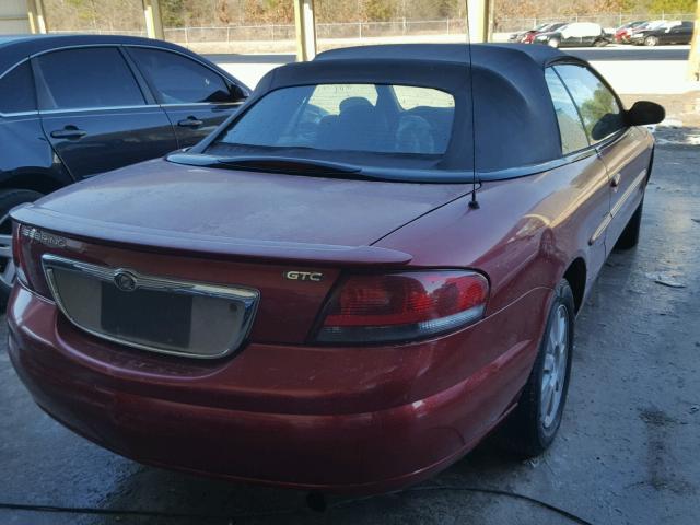 1C3EL75R94N306169 - 2004 CHRYSLER SEBRING GT BURGUNDY photo 4