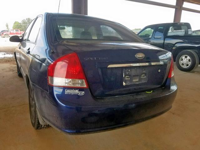 KNAFE121175409092 - 2007 KIA SPECTRA EX BLUE photo 3