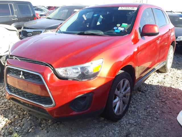 4A4AP3AU2EE008509 - 2014 MITSUBISHI OUTLANDER RED photo 2