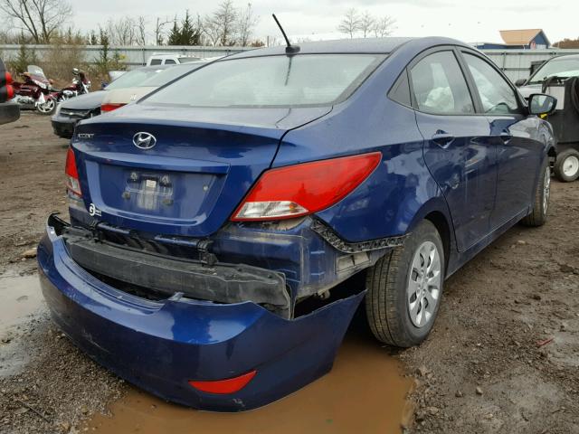 KMHCT4AE1GU996204 - 2016 HYUNDAI ACCENT SE BLUE photo 4