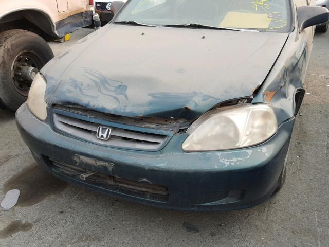 1HGEJ612XXL054907 - 1999 HONDA CIVIC DX GREEN photo 9