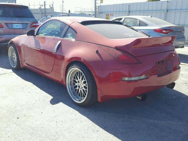 JN1AZ34D24T161563 - 2004 NISSAN 350Z COUPE RED photo 3